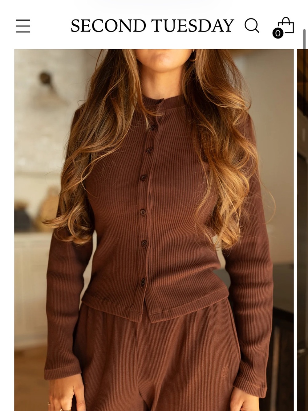 NWT Second Tuesday Espresso Signature Cardigan